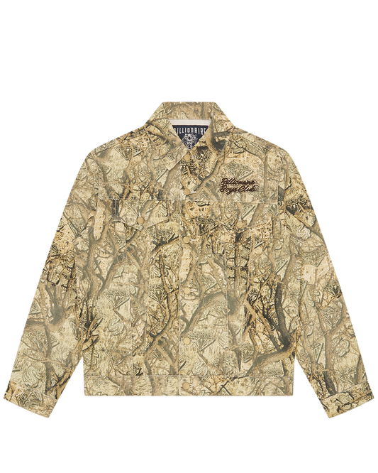 Diamonds & Dollars Tree Camo Trucker Jacket