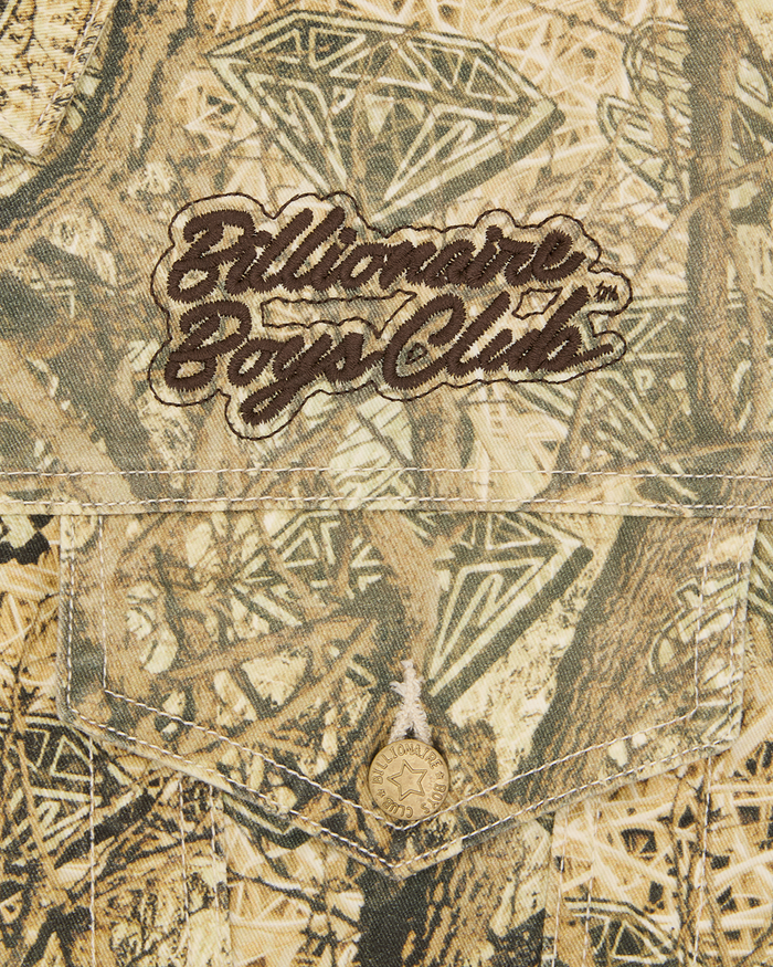 Diamonds & Dollars Tree Camo Trucker Jacket