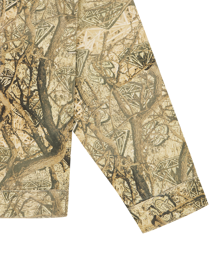 Diamonds & Dollars Tree Camo Trucker Jacket