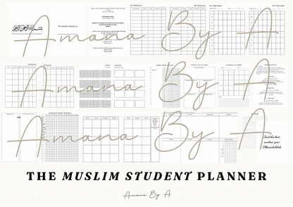 DIGITAL | 12 month undated Muslim student planner | Daily Weekly Monthly Planner| digital print | planner | journal | Ramadan | Muslim planner |