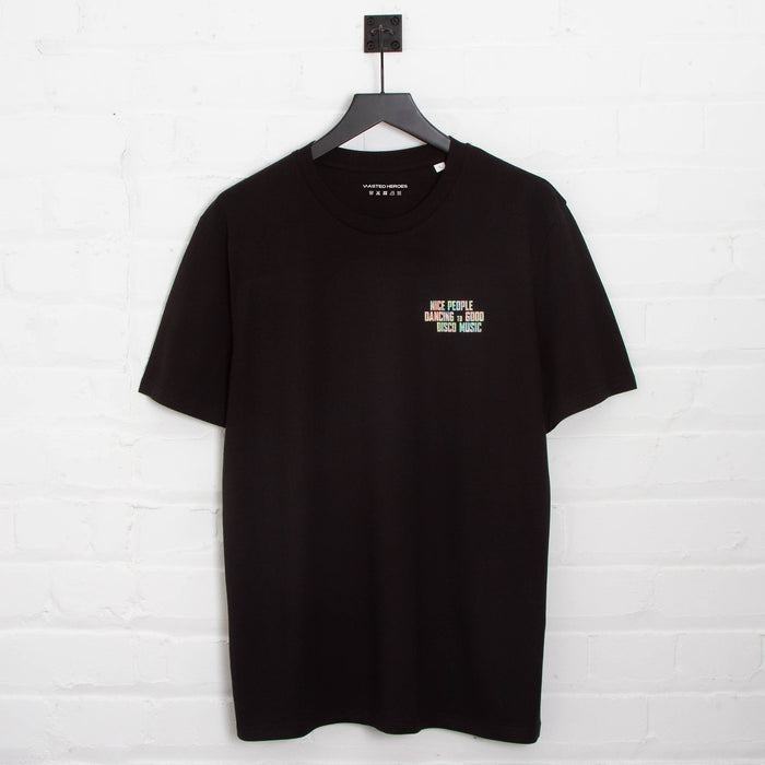 Disco People Pastel Camo Back Print - Tshirt - Black