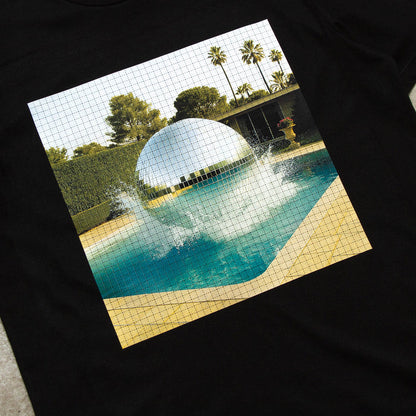 Disco Poolside Trip Front Print - Tshirt - Black