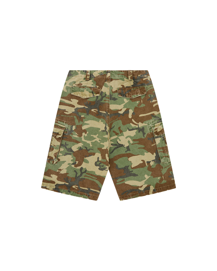 Distressed Oversized Cargo Shorts