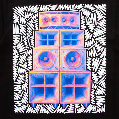 Doodle Funktion Front Print - Tshirt - Black