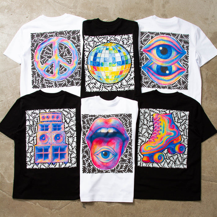 Doodle Sensation Front Print - Tshirt - Black