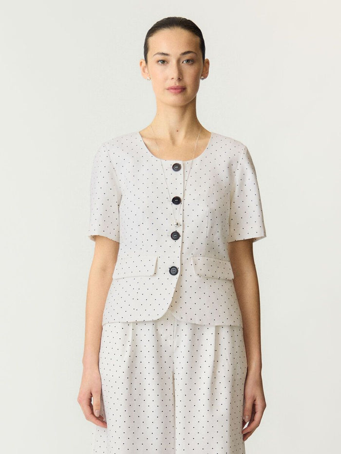 Dottie Blazer Top (White/Black)