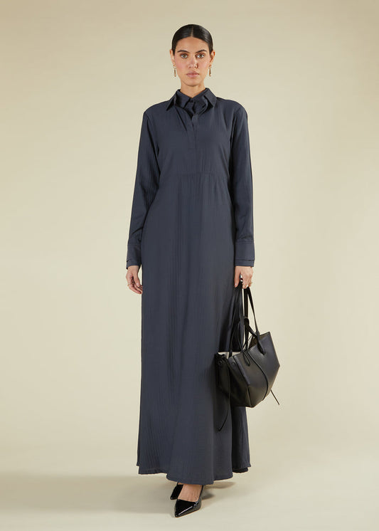 Double Collar Maxi Cobalt Blue