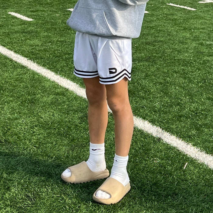 DRIP SQUAD - RETRO WHITE SHORTS