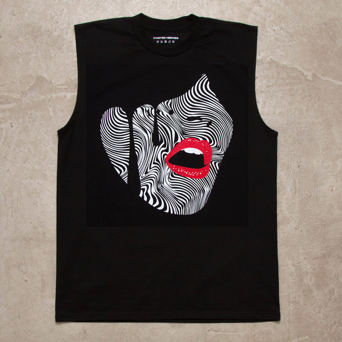 Droplet Face 015 - Tank Tshirt - Black