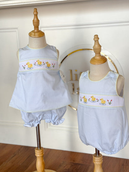 Duckies Christopher Sunsuit, Light Blue