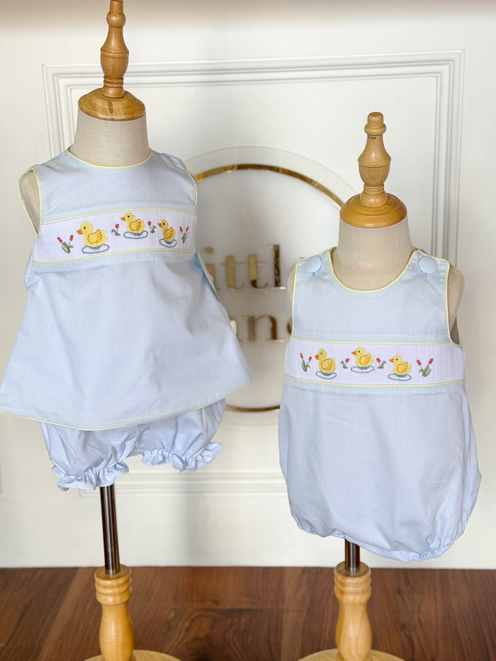 Duckies Christopher Sunsuit, Light Blue
