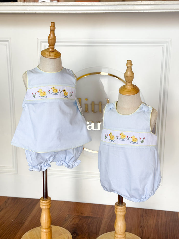Duckies Christopher Sunsuit, Light Blue