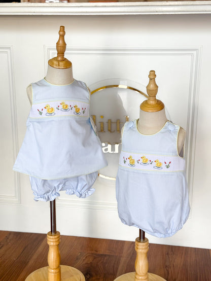 Duckies Christopher Sunsuit, Light Blue