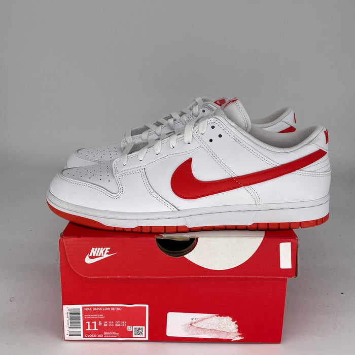 NIKE DUNK LOW WHITE PICANTE RED DV0831-103 SIZE 11.5/13W