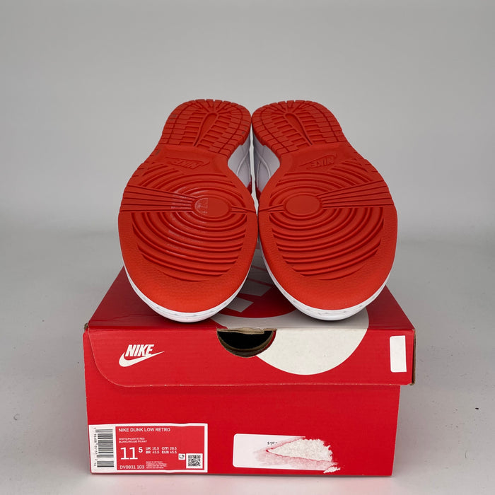 NIKE DUNK LOW WHITE PICANTE RED DV0831-103 SIZE 11.5/13W