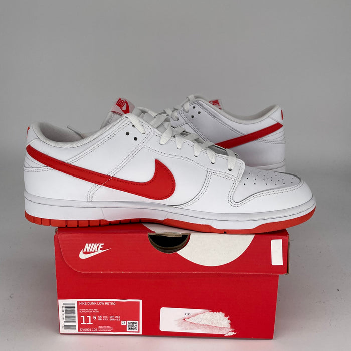 NIKE DUNK LOW WHITE PICANTE RED DV0831-103 SIZE 11.5/13W