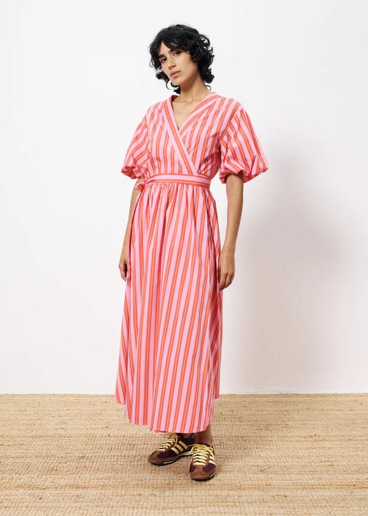 Edmonise Maxi Wrap Dress (Pink)