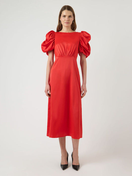 Elaine Midi Dress (Fiery Red)