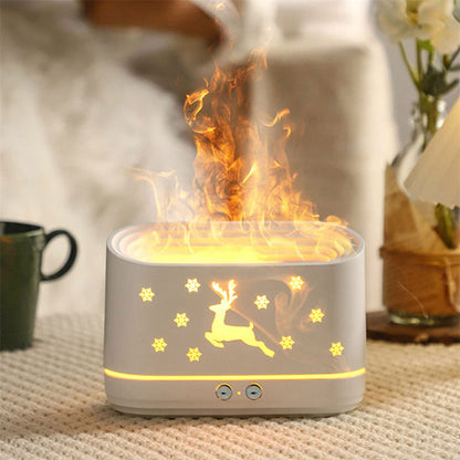 Minimalist flame humidifier diffuser on bedside table scene