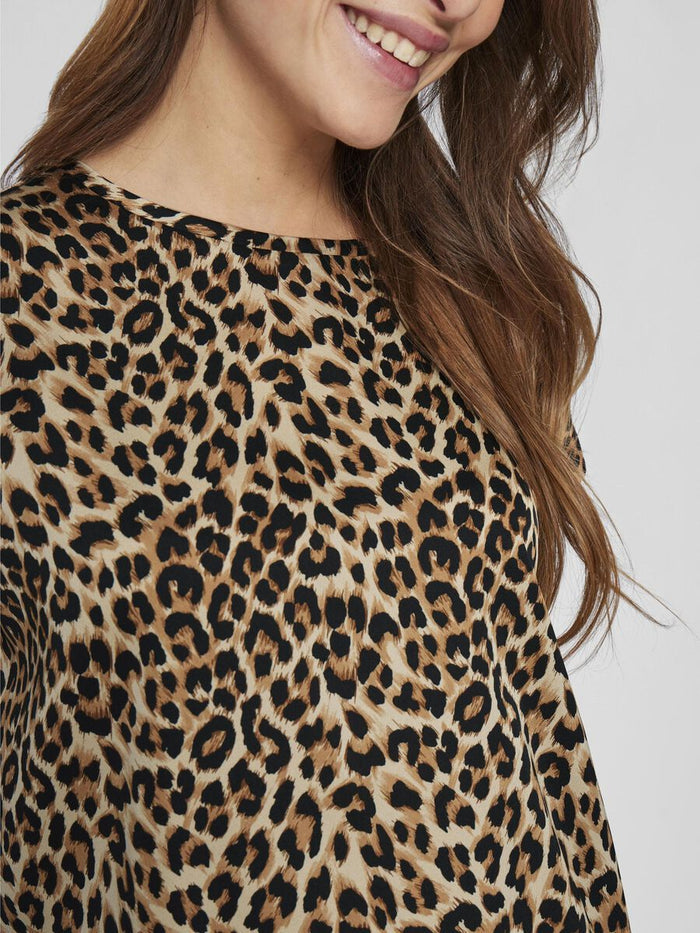 Elle Satin Top (Caramel Cafe/Leopard)