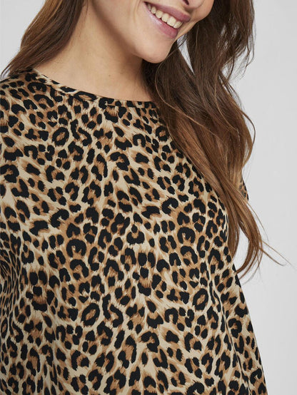 Elle Satin Top (Caramel Cafe/Leopard)