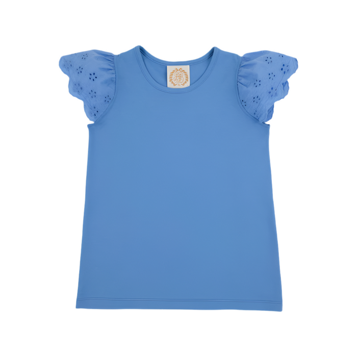 Ellens Eyelet Top-Barbados Blue