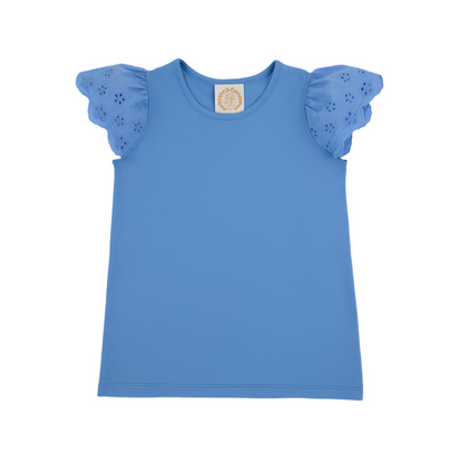 Ellens Eyelet Top-Barbados Blue