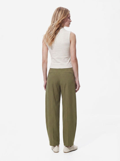 Ellie Barrel Leg Pants (Sphagnum)