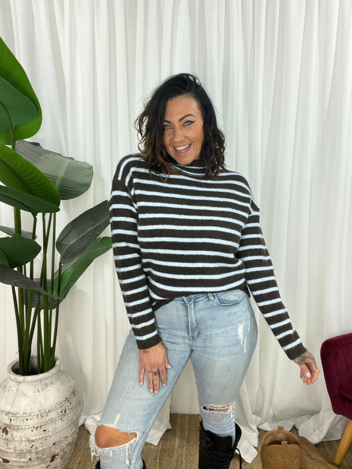 Elliot Stripe Jumper - Blue (SALE)