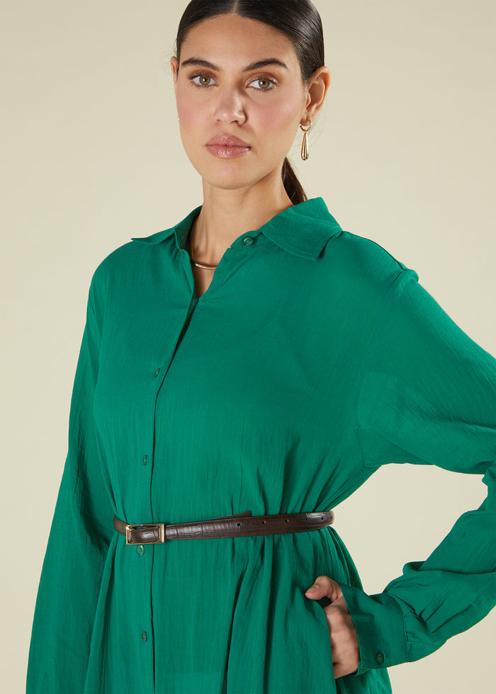 Emerald Green Maxi Shirt