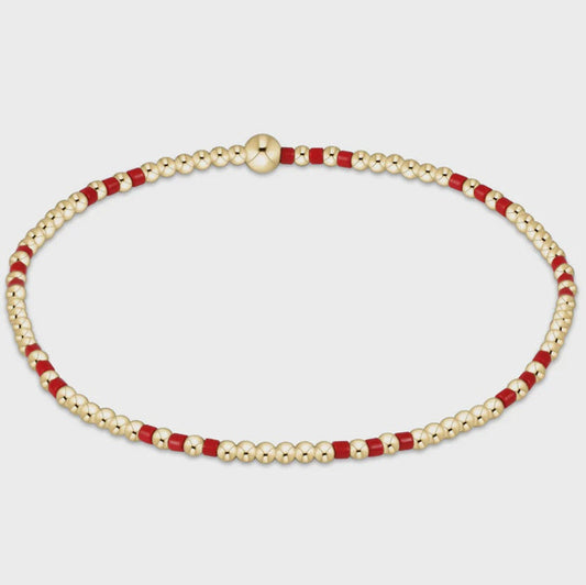 Enewton Gameday Hope Joy Pattern 2mm Bead Bracelet- Bright Red