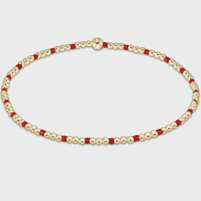 Enewton Gameday Hope Sincerity Pattern 2mm Bead Bracelet- Bright Red
