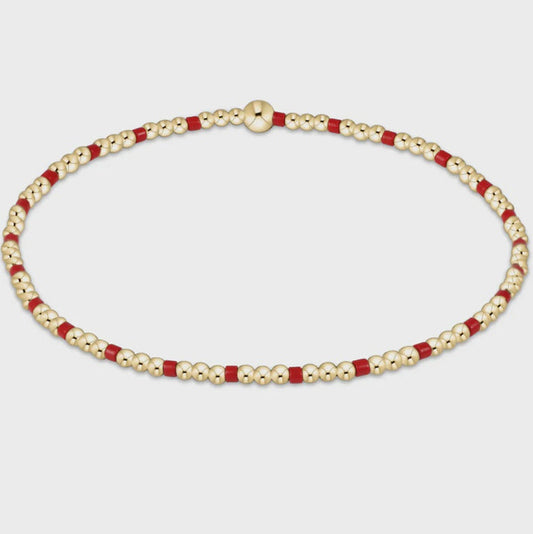 Enewton Gameday Hope Sincerity Pattern 2mm Bead Bracelet- Bright Red