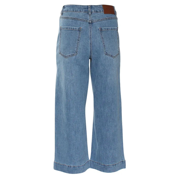 Etta Wide Leg Crop Jean (Light Wash Blue)