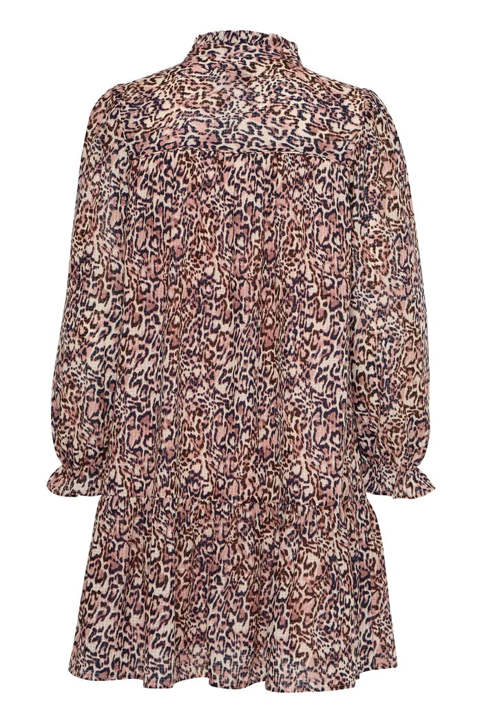 Fary Long Sleeve Mini Dress (Leopard)