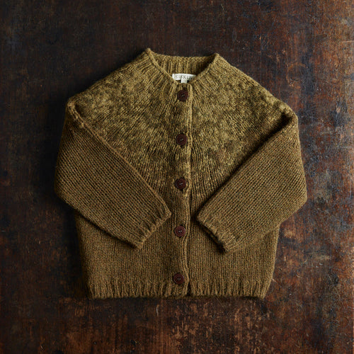 Fauna Baby & Kids Cardigan - Lambswool - Olive