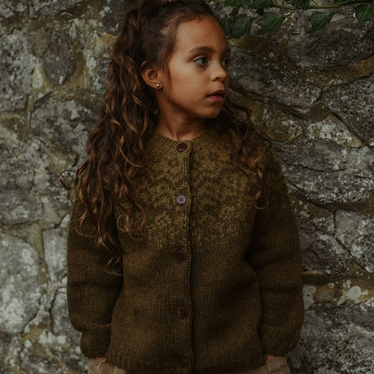 Fauna Baby & Kids Cardigan - Lambswool - Olive