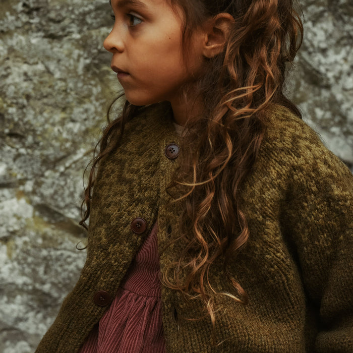 Fauna Baby & Kids Cardigan - Lambswool - Olive