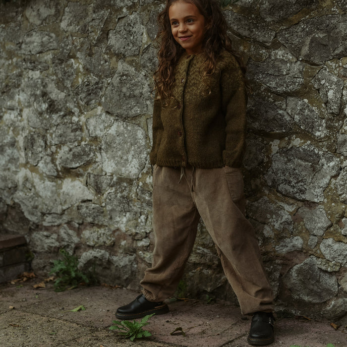Fauna Baby & Kids Cardigan - Lambswool - Olive