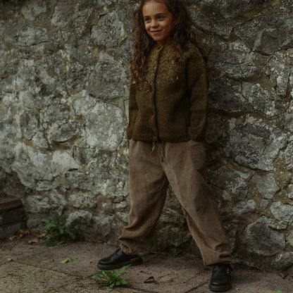 Fauna Baby & Kids Cardigan - Lambswool - Olive