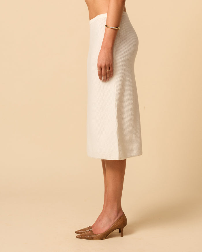 VDM the Label White knit midi skirt