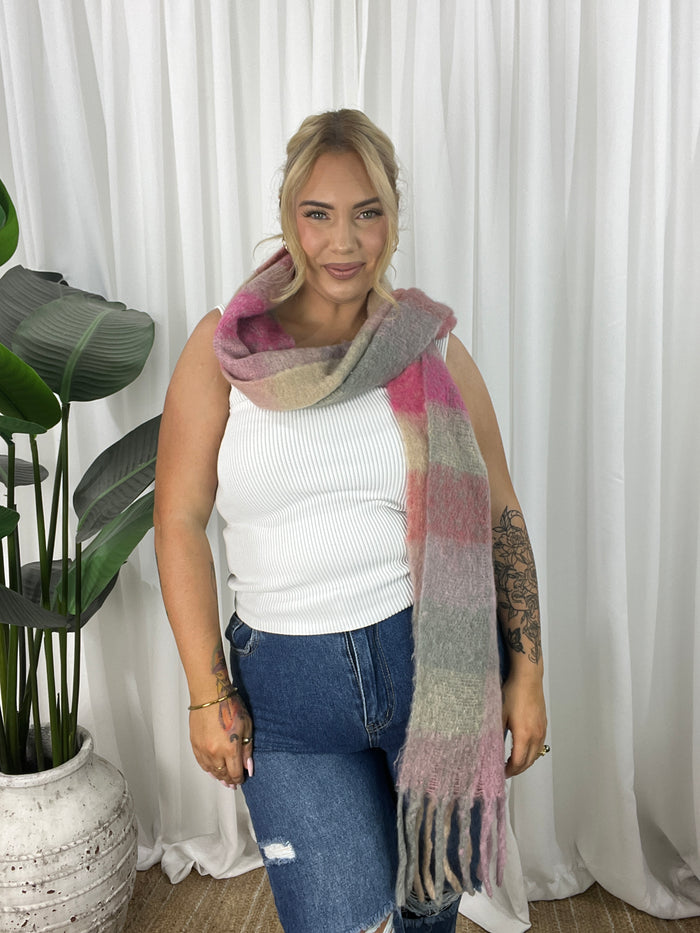Finch Scarf- Pink Check