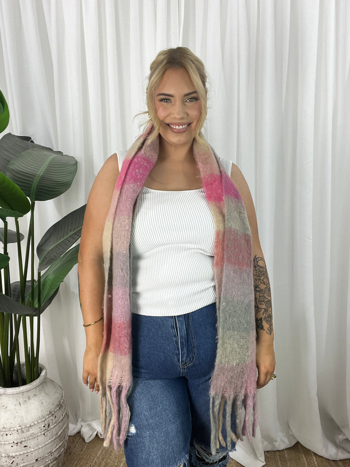 Finch Scarf- Pink Check