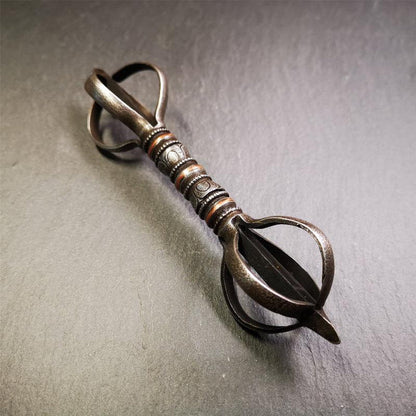 Five-pronged Vajra 4.3" - 5.9" - Tibetan Buddhist vajra, view 8