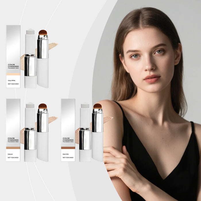 Foundation stick swatches – Ivory White, Natural, Deep Flesh