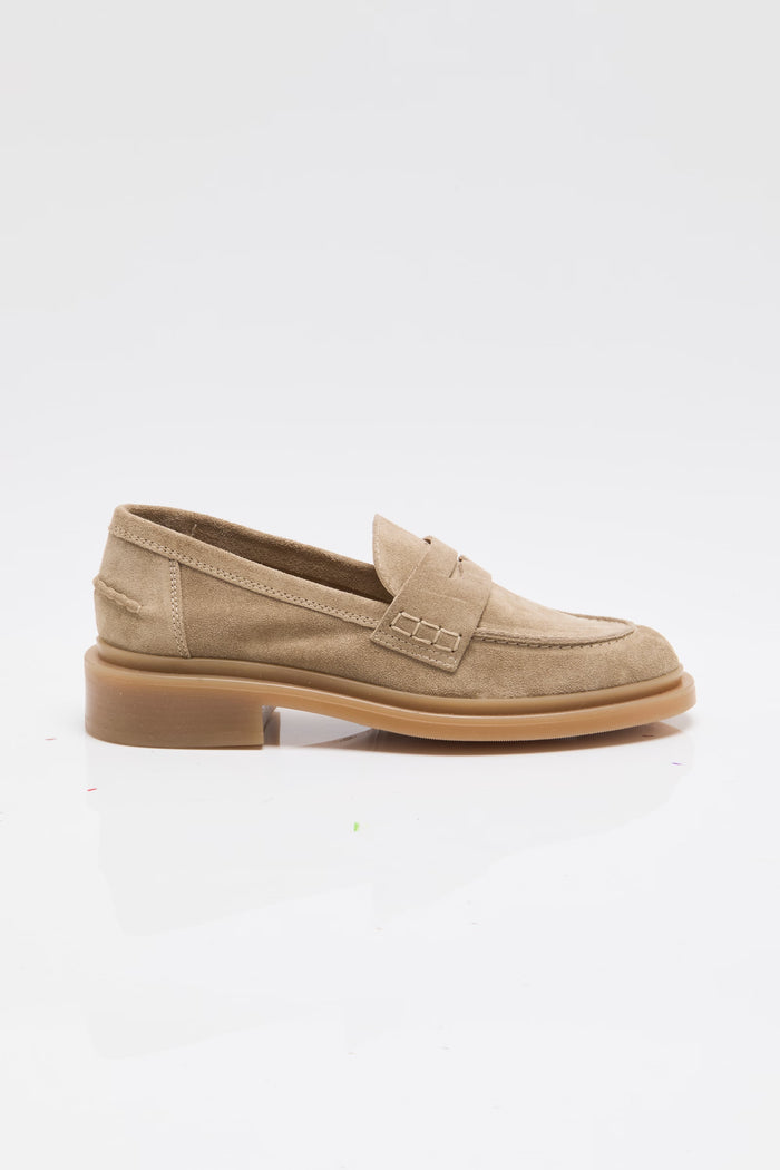 Free People Lana Loafer in Taupe Suede