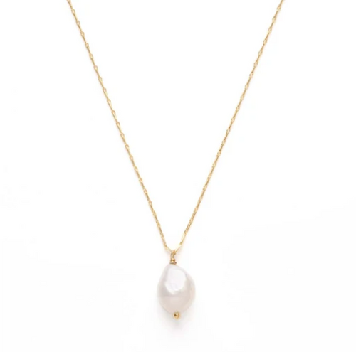 amano studio pearl necklace detail shot on white background