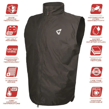 Gerbing 12v Heated Vest: Description
Our 12V heated vest liner packs a powerful punch in a very lightweight, easy-to-tow pack