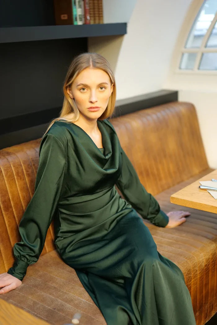Gigi Satin Dress (Green)