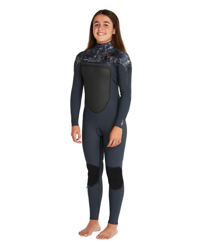 Girl's Psycho Tech 4/3mm Steamer Chest Zip - Gunmetal